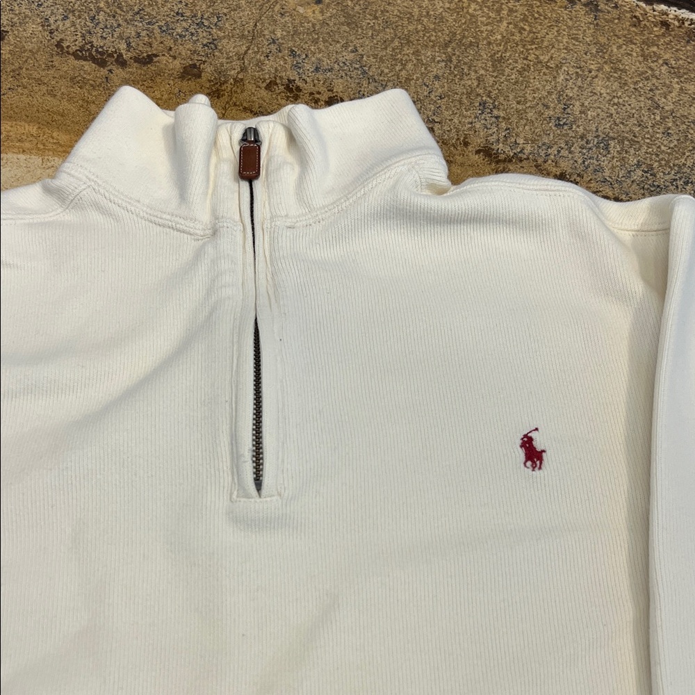 Polo Ralph Lauren White Half-Zip Sweater